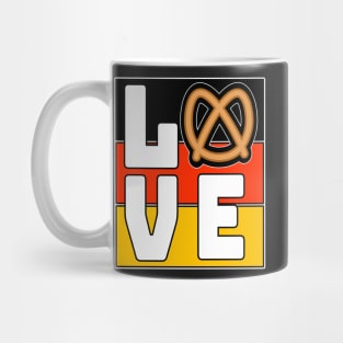 Funny Love Pretzel, German Flag Oktoberfest Mug